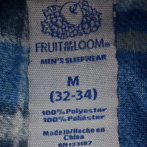 Fruit of the Loom Blue Sleeping Pants - Picture 2 of 2